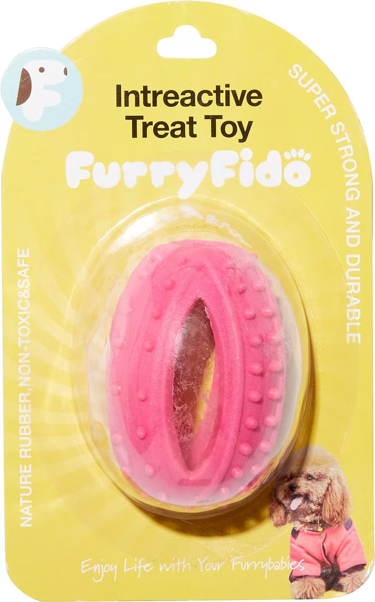 FurryFido Interactive Treat Dispensing Football Dog Chew Toy