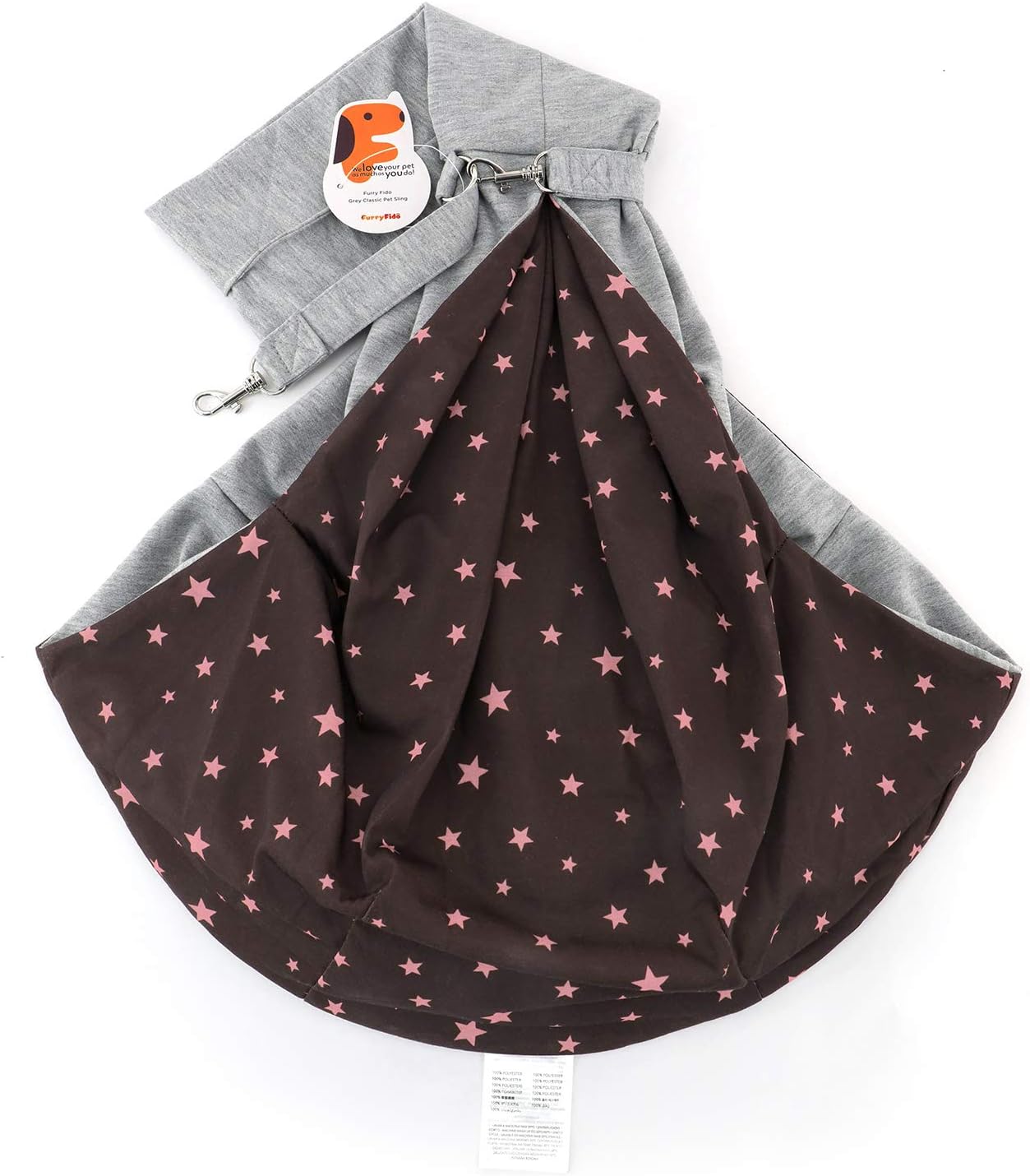 Furry Fido Classic Pet Sling - Grey Reversible Slings